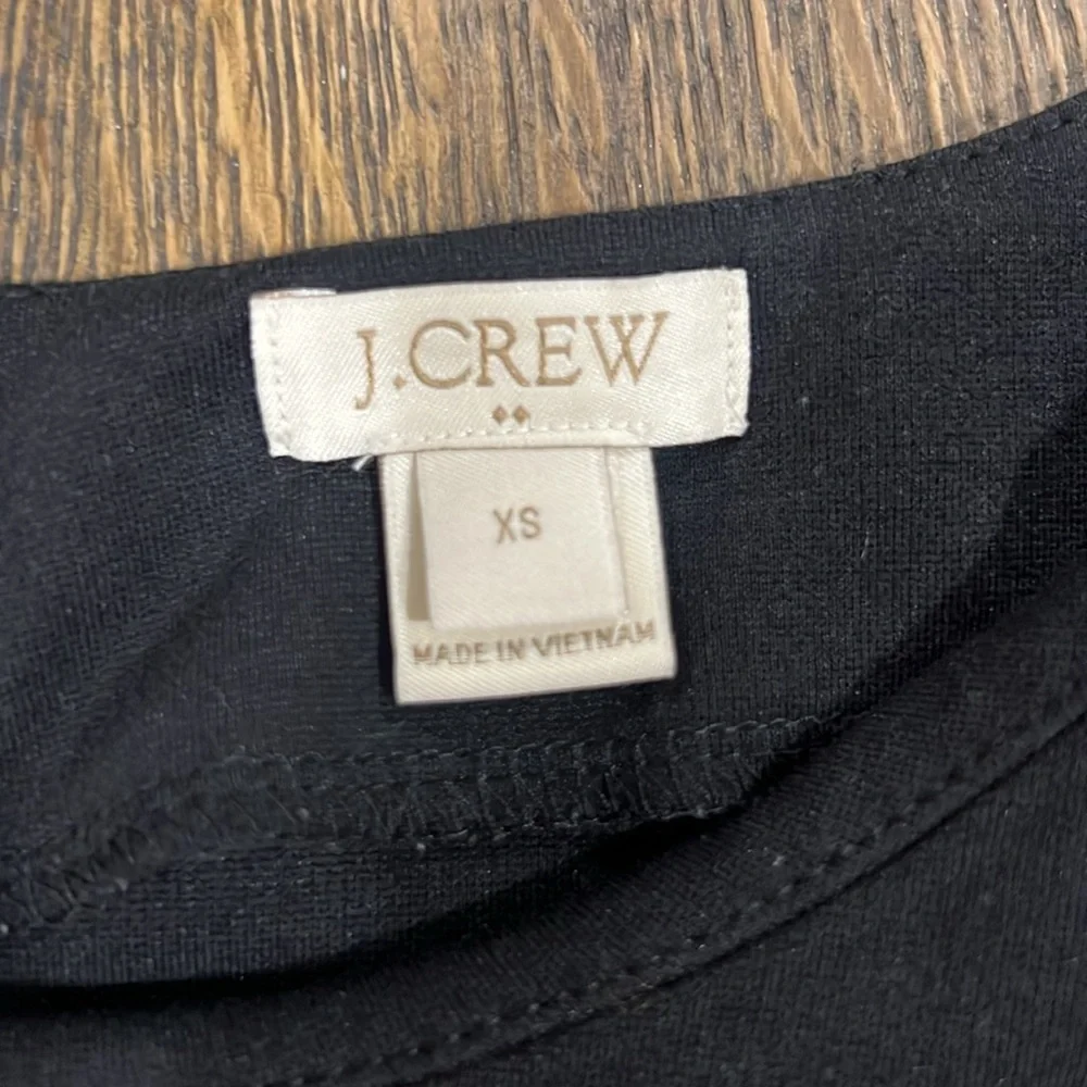 J. Crew Little Black Dress XS Long Sleeves Ponte Stretch Zipper Back LBD Neutral